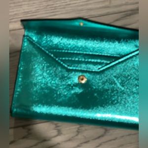 Victoria secret small clutch green NWOT